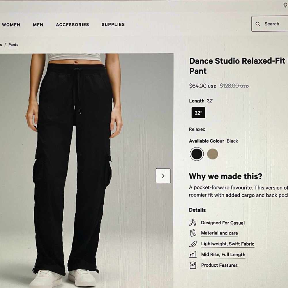 lululemon athletica Black Track Pants